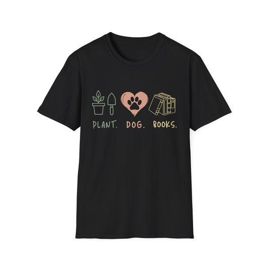 Plant. Dog. Books. Tee